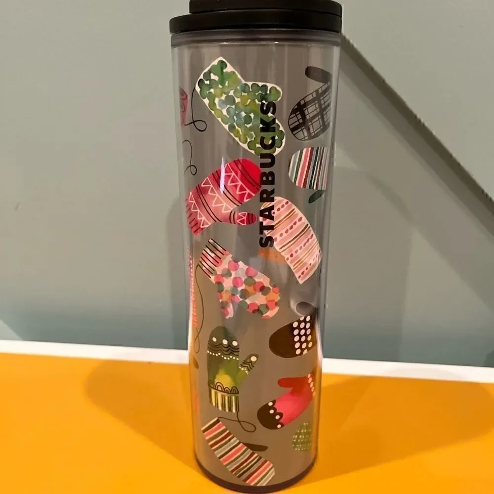 New! Starbucks Mittens Tumbler 16 OZ 2017 Holiday- Multicolor